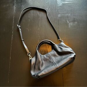 Iswee Black Unique Shoulder Bag Crossbody Leather Bag